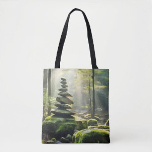 Rock Pebble Forest Tranquil Peaceful Tote Bag