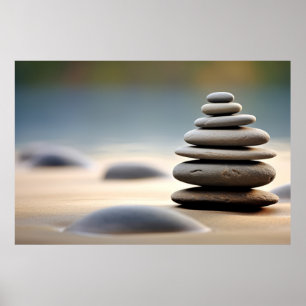 Rock Pebble Sand Tranquil Peaceful  Poster