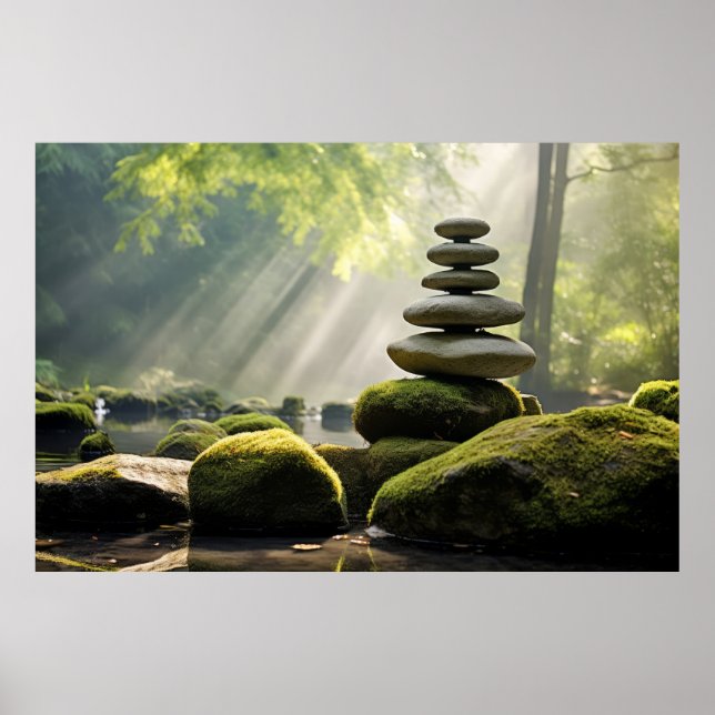 Rock Pebble Sand Tranquil Peaceful  Poster (Front)