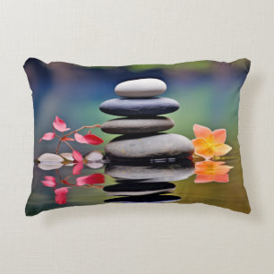 Rock Pebble Water Tranquil Peaceful Decorative Cushion