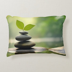 Rock Pebble Water Tranquil Peaceful Decorative Cushion