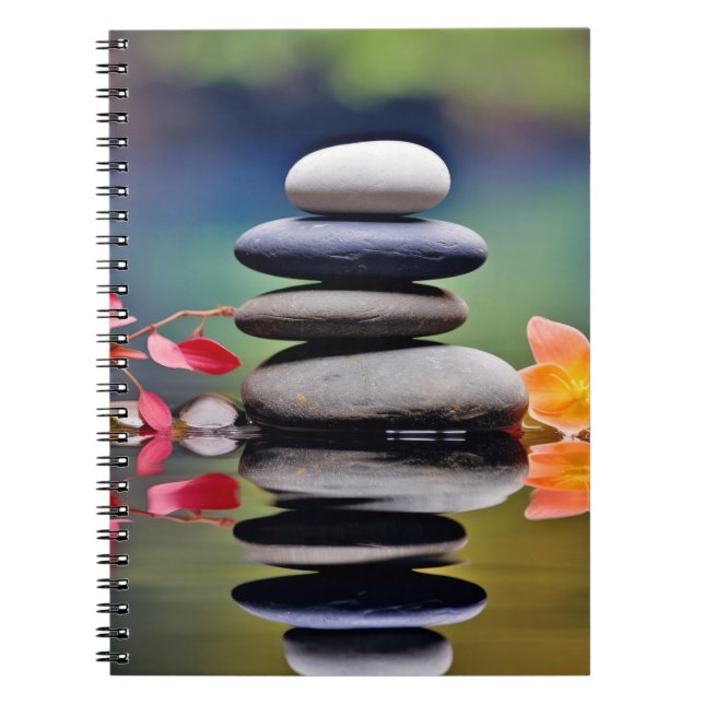 Rock Pebble Water Tranquil Peaceful  Notebook (Front)