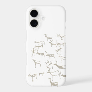 Rock Petroglyph Ancient European Deer Hunting