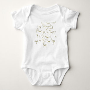 Rock Petroglyph Ancient European Deer Hunting Baby Bodysuit