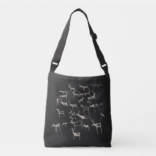 Rock Petroglyph Ancient European Deer Hunting Crossbody Bag