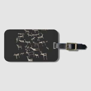 Rock Petroglyph Ancient European Deer Hunting Luggage Tag