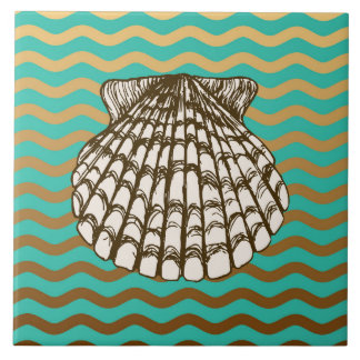 Rock Pool Nautical Clam Shell Design Ceramic Tile