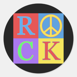 Rock Pop Art Design Classic Round Sticker