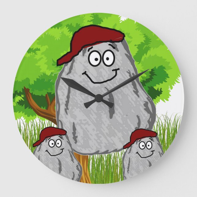 Rock Potato Red Cap Clock (Front)
