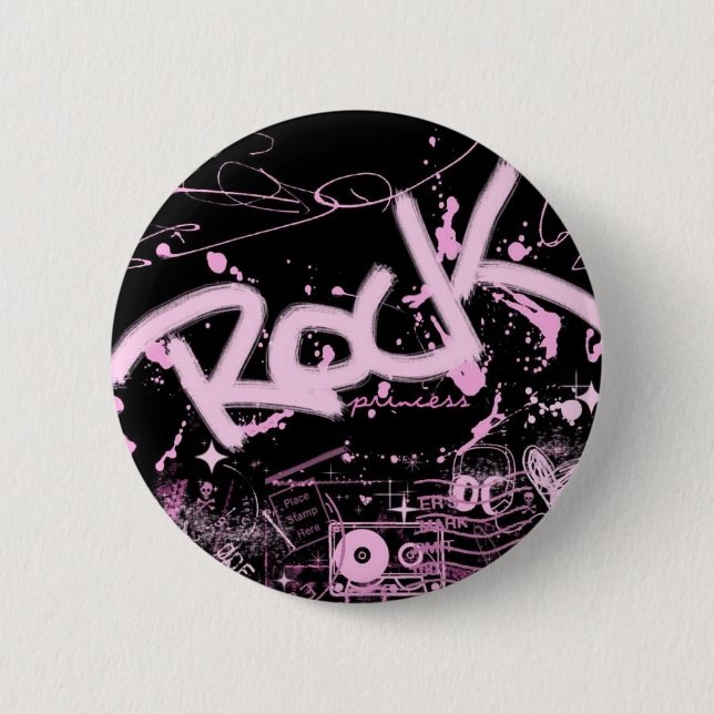 Rock Princess 6 Cm Round Badge (Front)