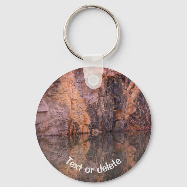 Rock Quarry Wall Reflections  Key Ring (Front)