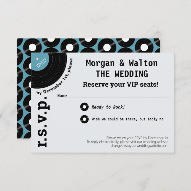 Rock Record Album Concert Style Simple RSVP (Front/Back)