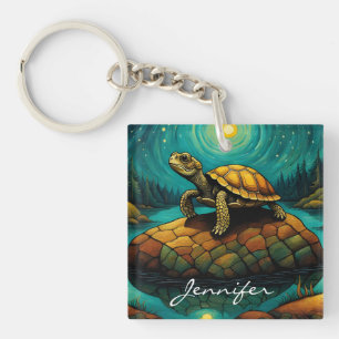 Rock River Nature Turtle Name Key Ring
