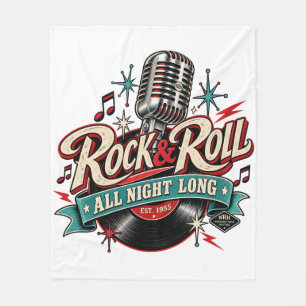 Rock & Roll All Night Long Fleece Blanket Vintage
