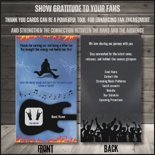 Rock & Roll Band or Musician Fan Thank You Card