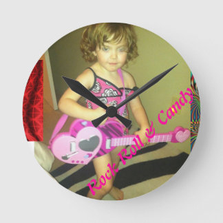 Rock Roll & Candy Round Clock