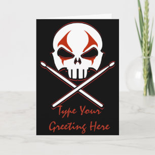Rock & Roll Card Custom Heavy Metal Drummer Card