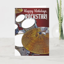 Rock & Roll Christmas Drummer Rockstar Holiday