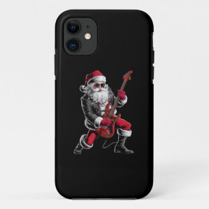 Rock & Roll Christmas Santa Claus Guitar Player iPhone 11 Case