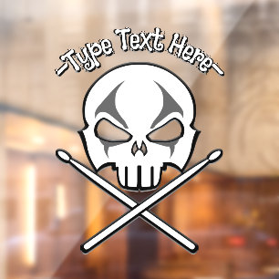 Rock & Roll Decal Personalise Drummer Window Decal