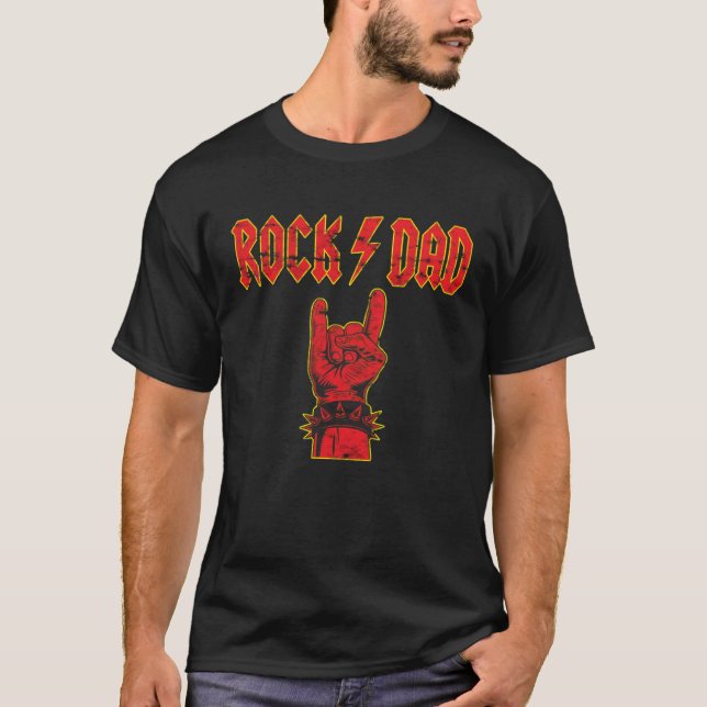 Rock & Roll Devil Greetings Rocker Rock Dad Blitz  T-Shirt (Front)