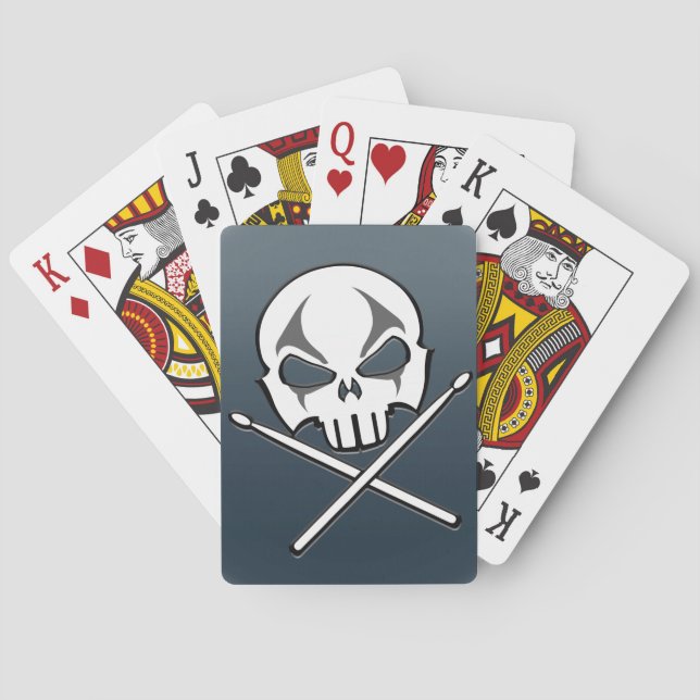 Rock & Roll Drummer Cards Heavy Metal Playing Card (Back)