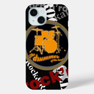rock & roll ~ drummer iPhone 15 case