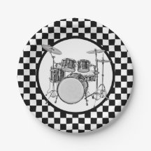 Rock & Roll Drummer Checker Drum Kit