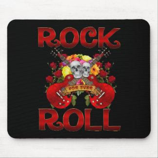 Rock Roll For Ever Skulls Mouse Pad