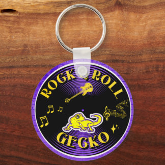 Rock & Roll Gecko key chain