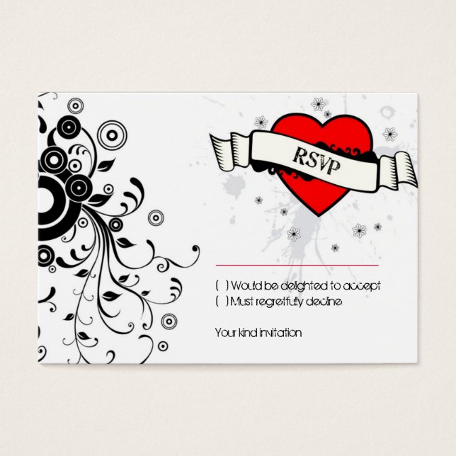 Rock & Roll Grungy Heart Music Themed Wedding (Front)