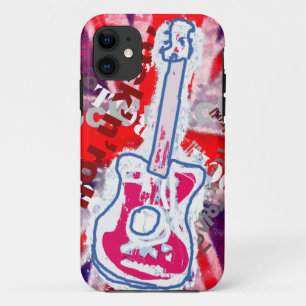 rock & roll guitar music iPhone 11 case