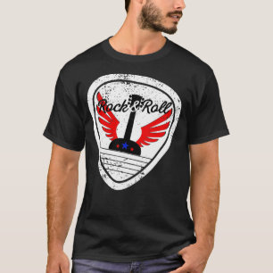 Rock Roll Guitar Pick and Wings T-Shirt