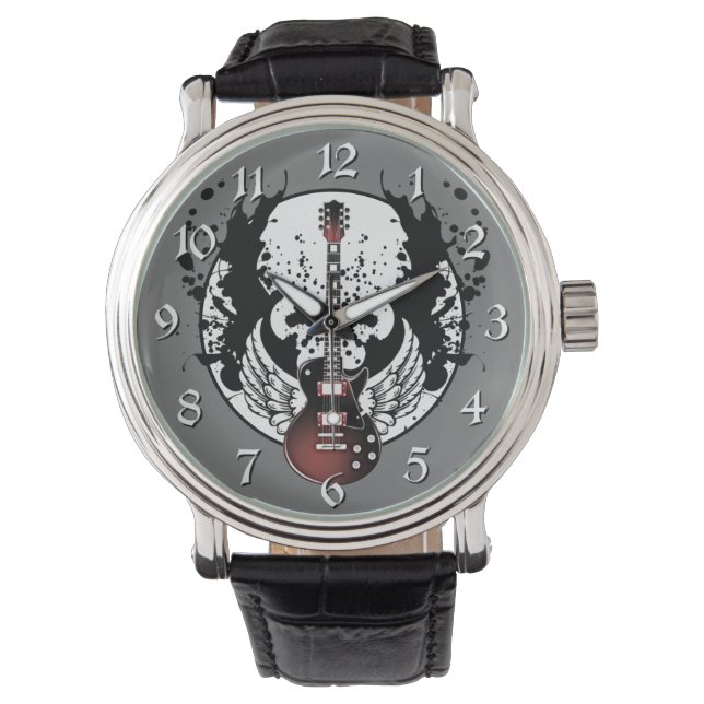 Rock & Roll Guitar Rockabilly Heavy Metal Musician Watch (Front)