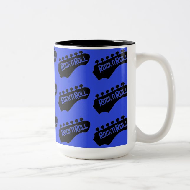 Rock & Roll Guitar Two-Tone Coffee Mug (Right)