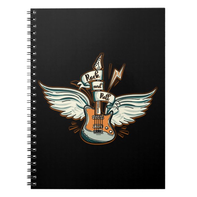 Rock & Roll Guitar Wings Music Notebook (Front)