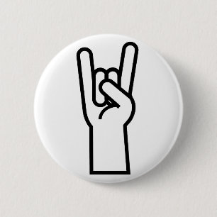 Rock & Roll Hand Symbol 6 Cm Round Badge