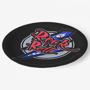 Rock & Roll Lightning Paper Plate