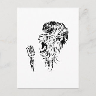 Rock&roll lion postcard
