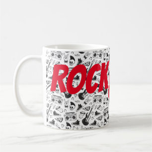 Rock & Roll mug - red & black - customize text