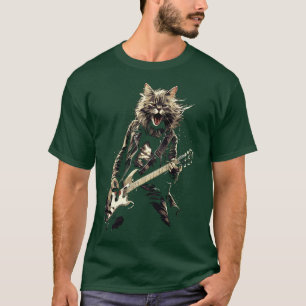 Rock Roll Music Concert Festival Cat Rock Guitar 2 T-Shirt