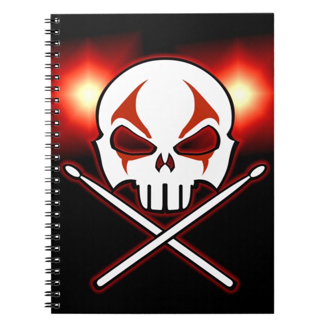 Rock & Roll Notebook Metal Drummer Journal Book (Front)