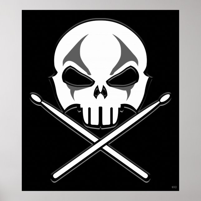 Rock & Roll Poster Heavy Metal Drummer Poster Deco (Front)