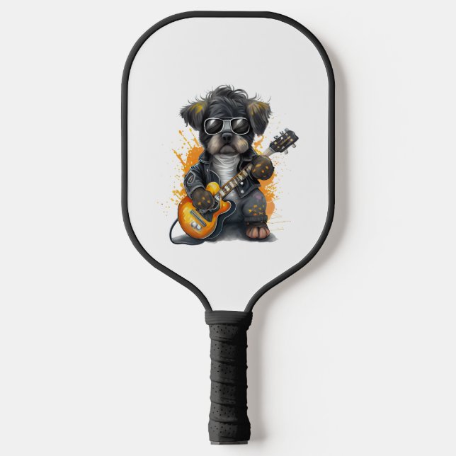 Rock  Roll Puppy Dog (Four)   Pickleball Paddle (Front)