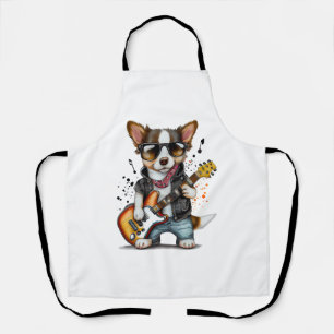Rock Roll Puppy Dog (One) Apron
