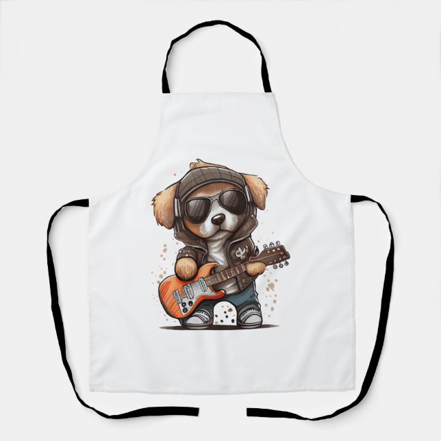 Rock  Roll Puppy Dog (Six)   Apron (Front)