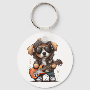 Rock Roll Puppy Dog (Six) Key Ring