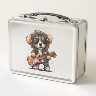 Rock Roll Puppy Dog (Six) Metal Lunch Box