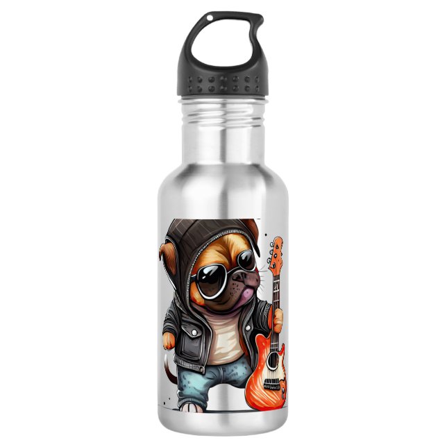 Rock  Roll Puppy Dog (Three)   710 Ml Water Bottle (Front)