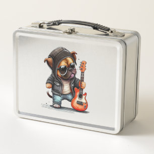 Rock  Roll Puppy Dog (Three)   Metal Lunch Box